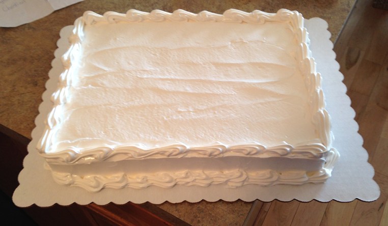 White cake with french vanilla filling